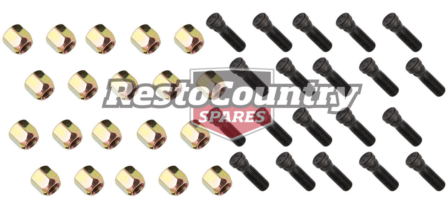 Holden Commodore Wheel Stud + Nut Kit x20 VB VC VH VK VL VN VP Front + Rear bolt - kWS1002Ax4