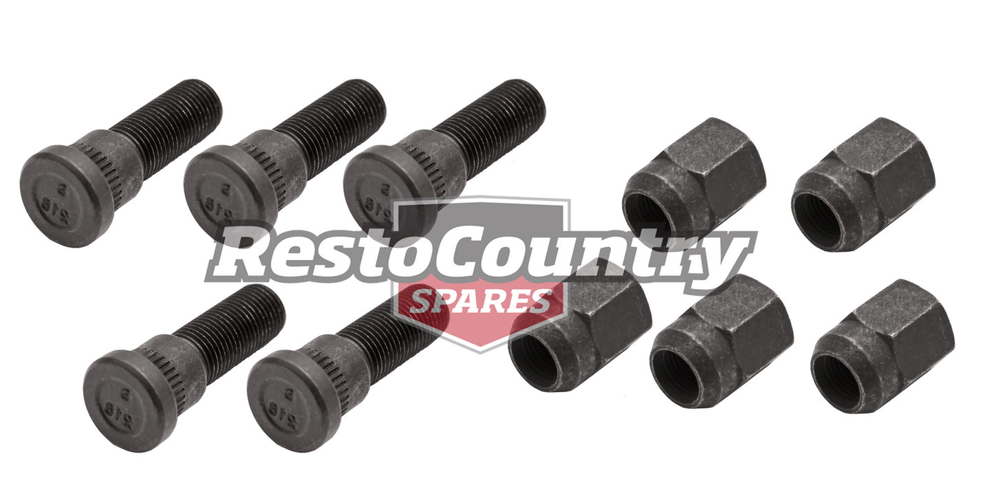 Ford Wheel Stud + Nut Set x5 XE XF Rear DRUM Standard Rim bolt Resto Country - kWS2000-d