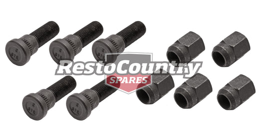 Ford Wheel Stud + Nut Set x5 XE XF Rear DRUM Standard Rim bolt Resto Country - kWS2000-d