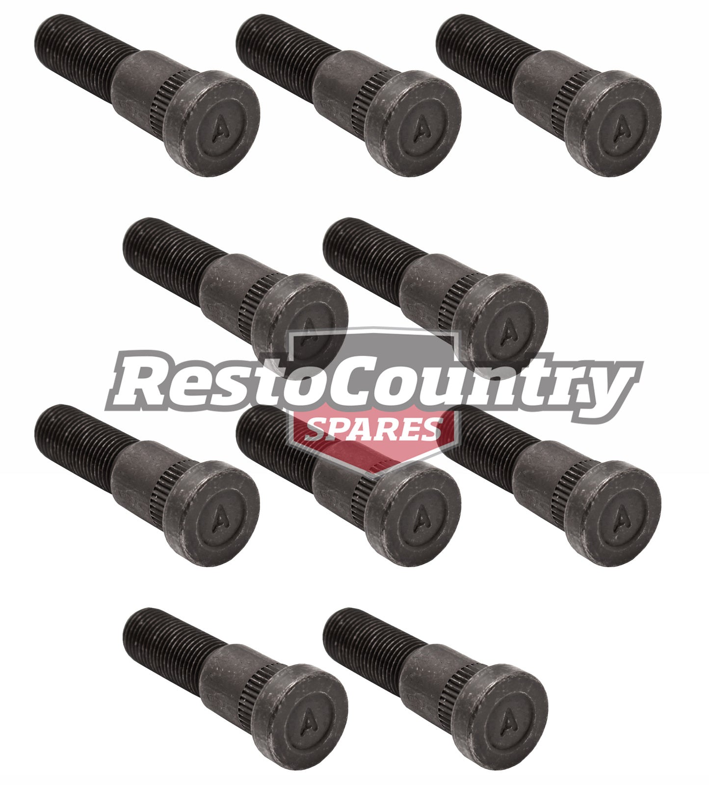Ford Front DRUM Wheel Studs x10 ZA ZB ZC ZD ZG ZH ZK ZL FC FD DA DC bolt - kWS2003-c
