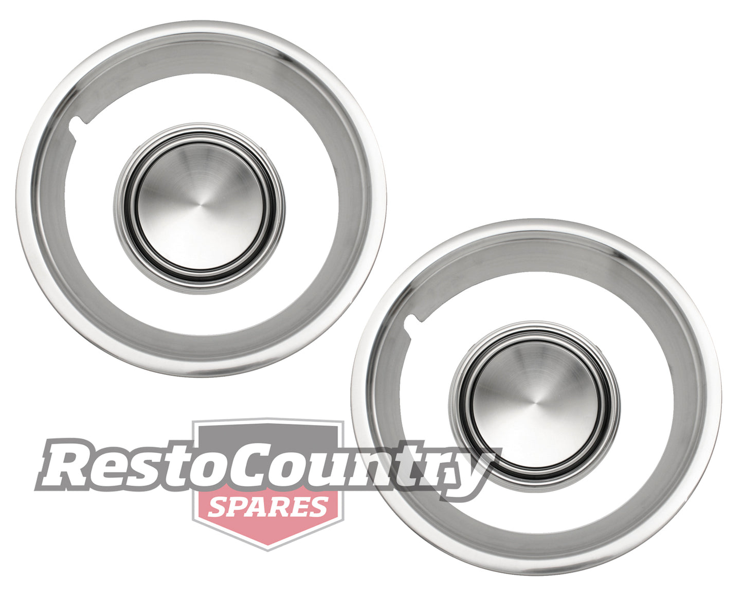 Ford Wheel Trim Ring + Cap Kit x2 XW XY Suit 5 Or 12 Slot Rims rim mag slotter - kWT2000-d