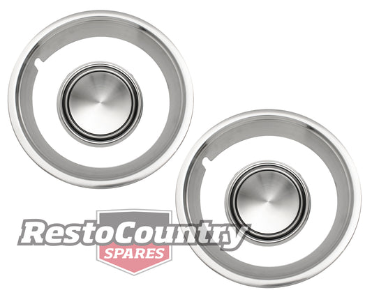Ford Wheel Trim Ring + Cap Kit x2 XW XY Suit 5 Or 12 Slot Rims rim mag slotter - kWT2000-d