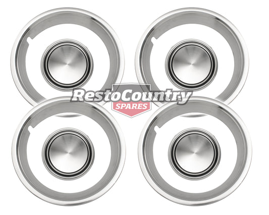 Ford Wheel Trim Ring + Cap Kit x4 XW XY Suit 5 Or 12 Slot Rims rim mag slotter - kWT2000-e