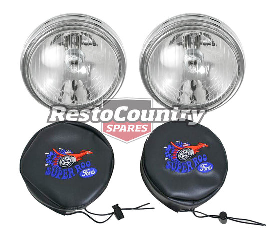 Ford Driving Light + 'Super Roo' Covers Pair x2 XW XY GT spot lamp fog - kXW15200B-a
