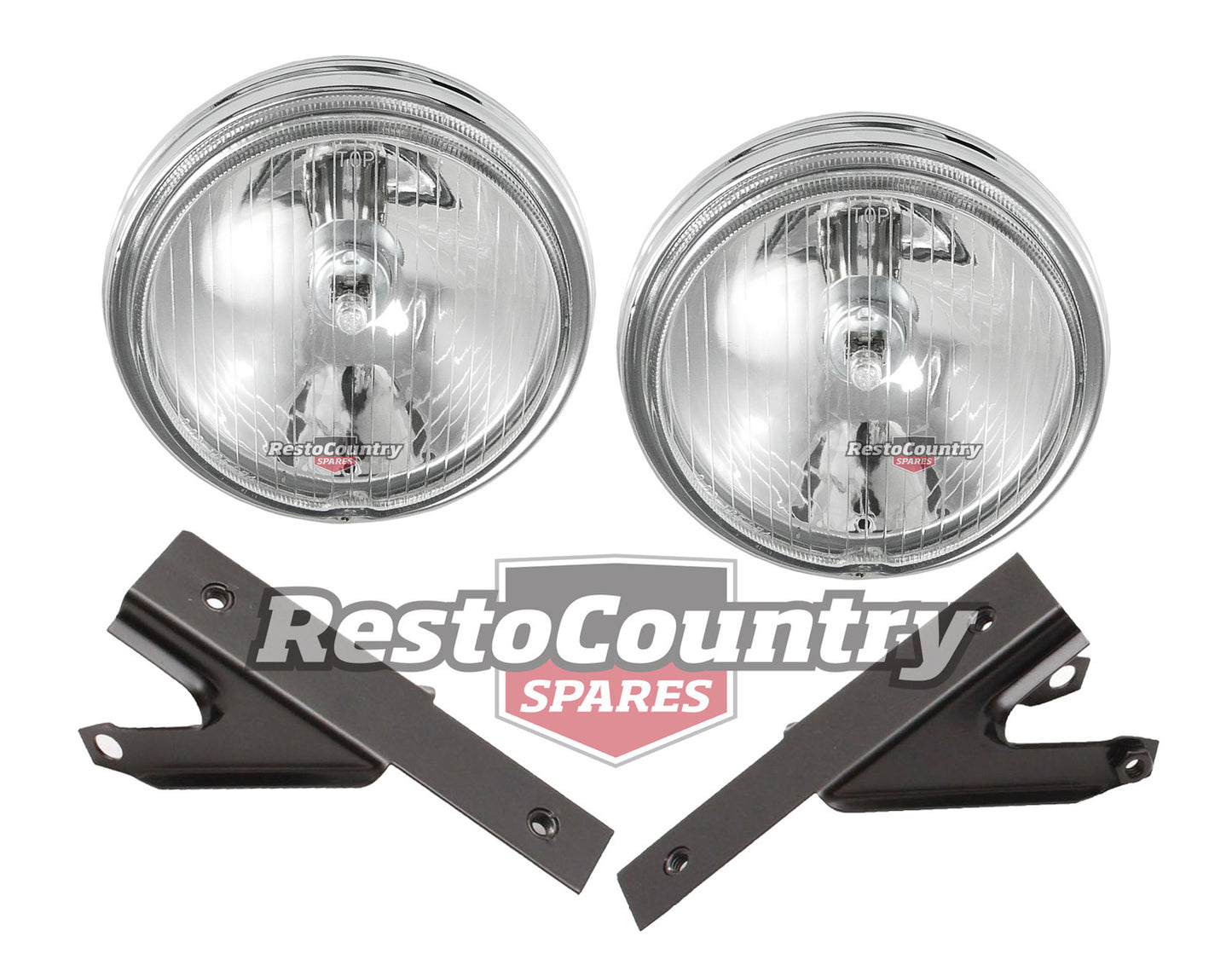 Ford Driving Light + Mount Brackets Pair x2 XY GT spot lamp fog Resto Country - kXW15200B-c
