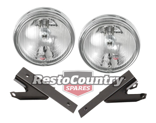 Ford Driving Light + Mount Brackets Pair x2 XY GT spot lamp fog Resto Country - kXW15200B-c