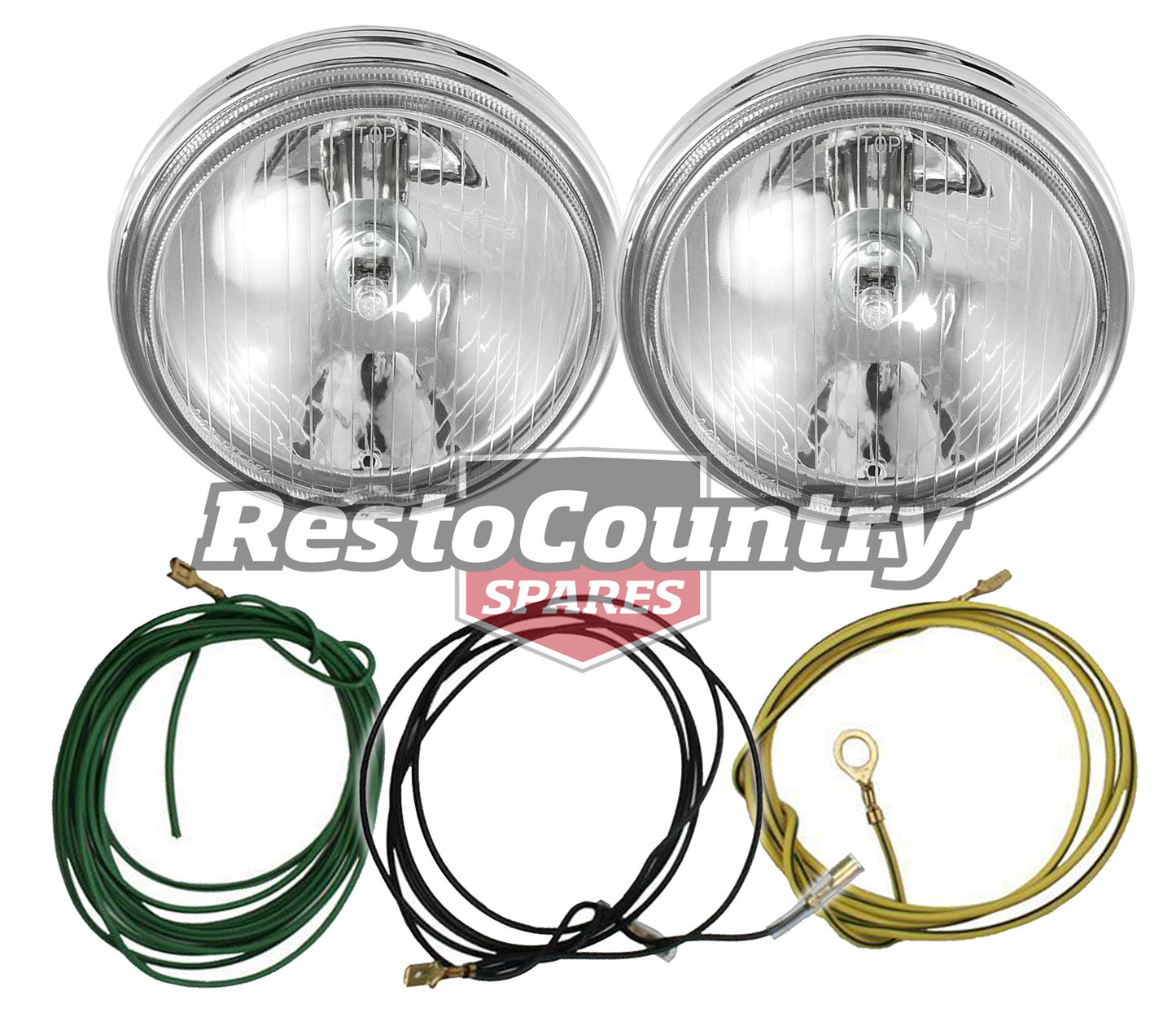 Ford Driving Light + Wiring Loom Kit x2 XW XY GT spot lamp fog Resto Country - kXW15200B-d