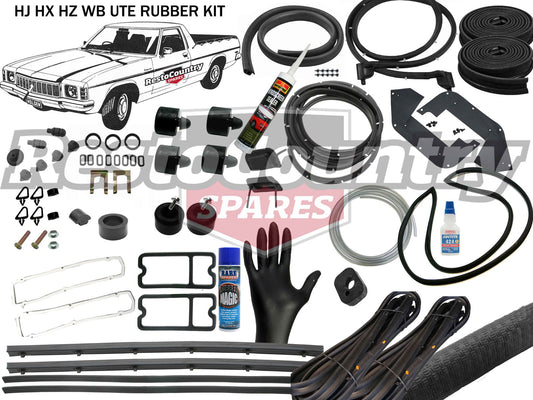 Holden UTE Complete Body Rubber Kit HJ HX HZ BLACK Pinchweld - kzHJ3-black