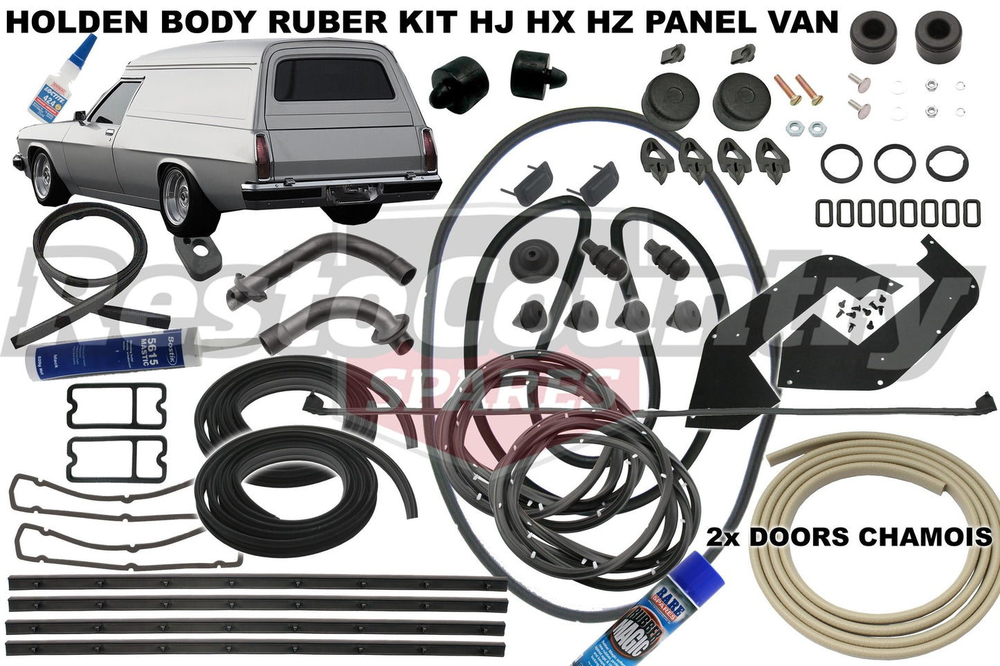 Holden PANEL VAN Body Rubber Kit HJ HX HZ CHAMOIS Pinchweld - kzHJ4-CHAMOIS