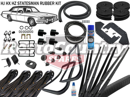 Holden Statesman Complete Body Rubber Kit HJ HX HZ BLACK Pinchweld - kzHJ5-BLACK