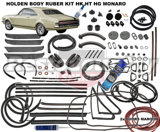 Holden Body Rubber Kit HK HT HG Monaro Maroon Pinchweld coupe weather seal - kzHK1-c
