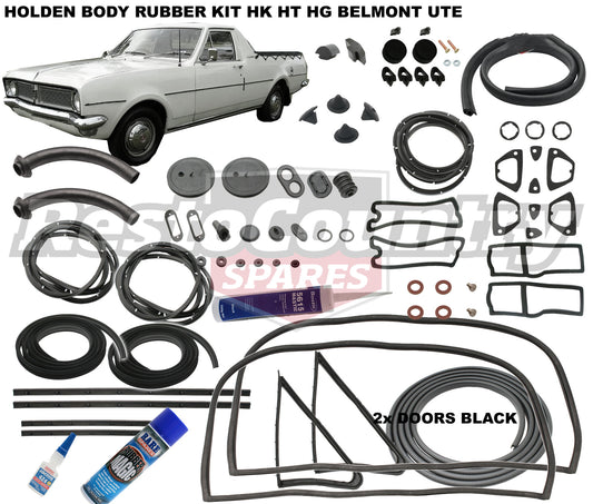 Holden Body Rubber Kit HK HT HG UTE Belmont BLACK Pinchweld - kzHK2-BLACK