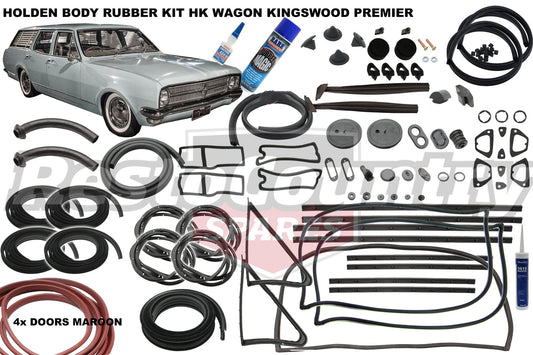 Holden Body Rubber Kit HK HG WAGON Kingswood / Premier MAROON Pinchweld - kzHK4-MAROON