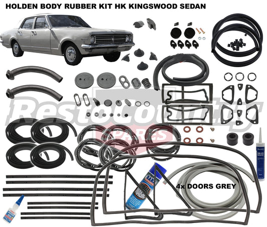 Holden Body Rubber Kit HK Kingswood SEDAN GREY Pinchweld - kzHK5-GREY