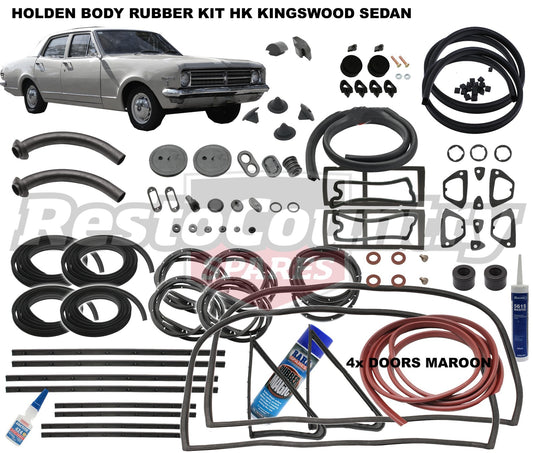 Holden Body Rubber Kit HK Kingswood SEDAN MAROON Pinchweld - kzHK5-MAROON