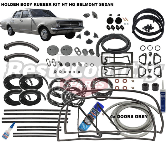 Holden Body Rubber Kit HK Belmont SEDAN GREY Pinchweld - kzHK6-GREY