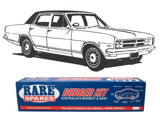 Holden HK Sedan BROUGHAM Body Rubber Kit BLACK Pinchweld - kzHK7B-a