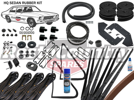 Holden HQ Sedan Complete Body Rubber Kit MID BROWN Pinchweld - kzHQ1-e