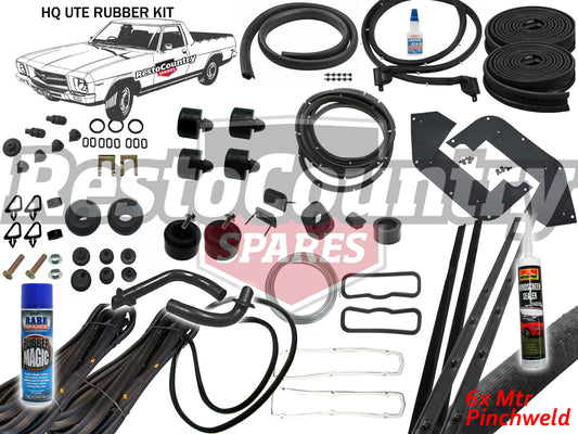 Holden UTE Complete Body Rubber Kit HQ BLACK Pinchweld -kzHQ2-BLACK - kzHQ2-BLACK