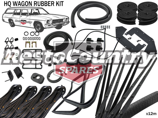 Holden Complete Body Rubber Kit HQ WAGON BLACK Pinchweld - kzHQ3-BLACK