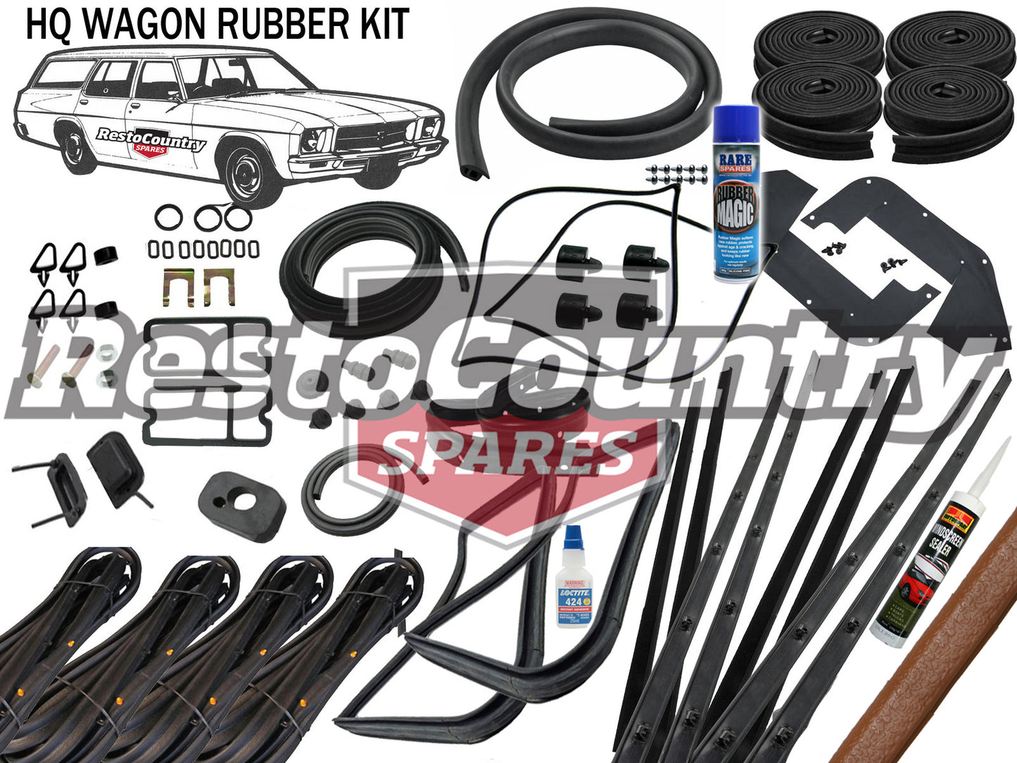 Holden Complete Body Rubber Kit HQ WAGON GAZELLE Pinchweld - kzHQ3-GAZELLE