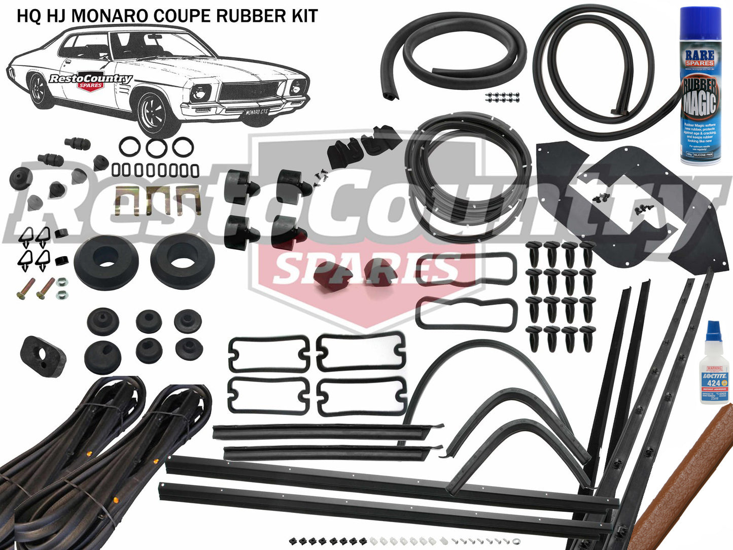 Holden Monaro Coupe Complete Body Rubber Kit HQ HJ GAZELLE Pinchweld - kzHQ4-b
