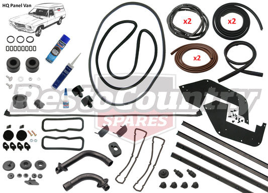 Holden PANELVAN Complete Body Rubber Kit HQ MID BROWN Pinchweld - kzHQ5-BROWN