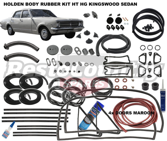 Holden Body Rubber Kit HT HG Kingswood SEDAN MAROON Pinchweld - kzHT1-MAROON