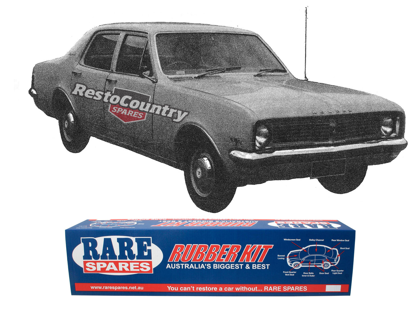 Holden Brougham Premier SEDAN HT HG Body Rubber Kit BLACK Pinchweld - kzHT2-black