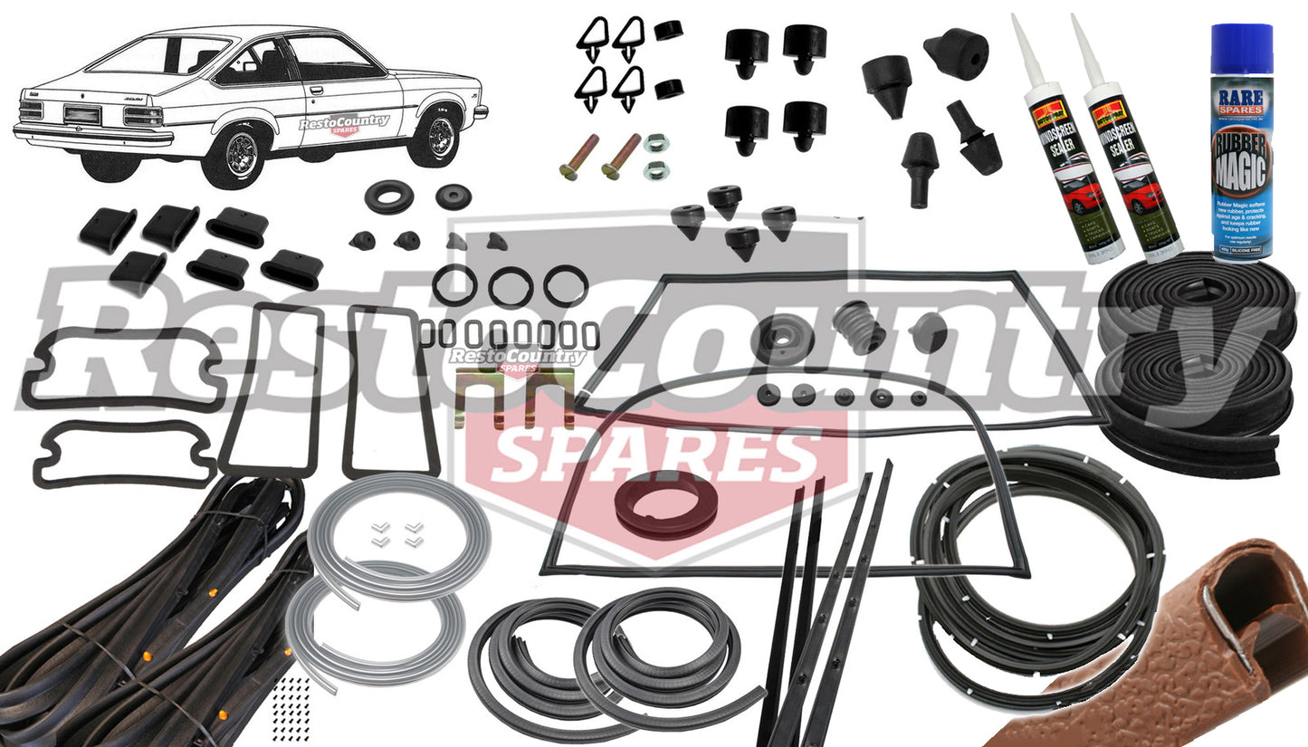 Holden Torana HATCH Complete Body Rubber Kit LX MID BROWN Pinchweld - kzLX1-e