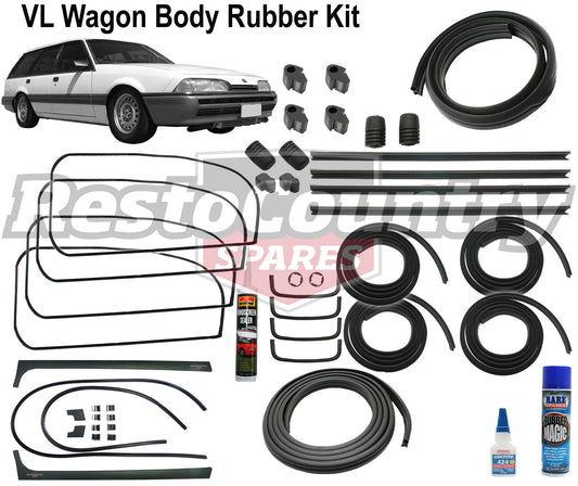 Holden Commodore VL WAGON Body Rubber Kit. No Outer Door Belts. - kzVL3-a