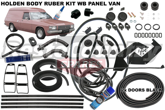 Holden PANEL VAN Body Rubber Kit WB BLACK Pinchweld - kzWB4-black