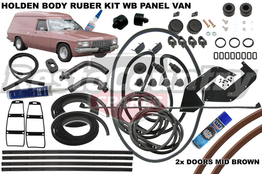 Holden PANEL VAN Body Rubber Kit WB MID BROWN Pinchweld - kzWB4-e