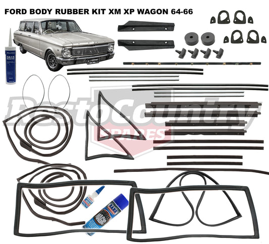 Ford Body Rubber Kit XM XP Wagon 64-66 MINUS Rear Door Seals - kzXM4-a