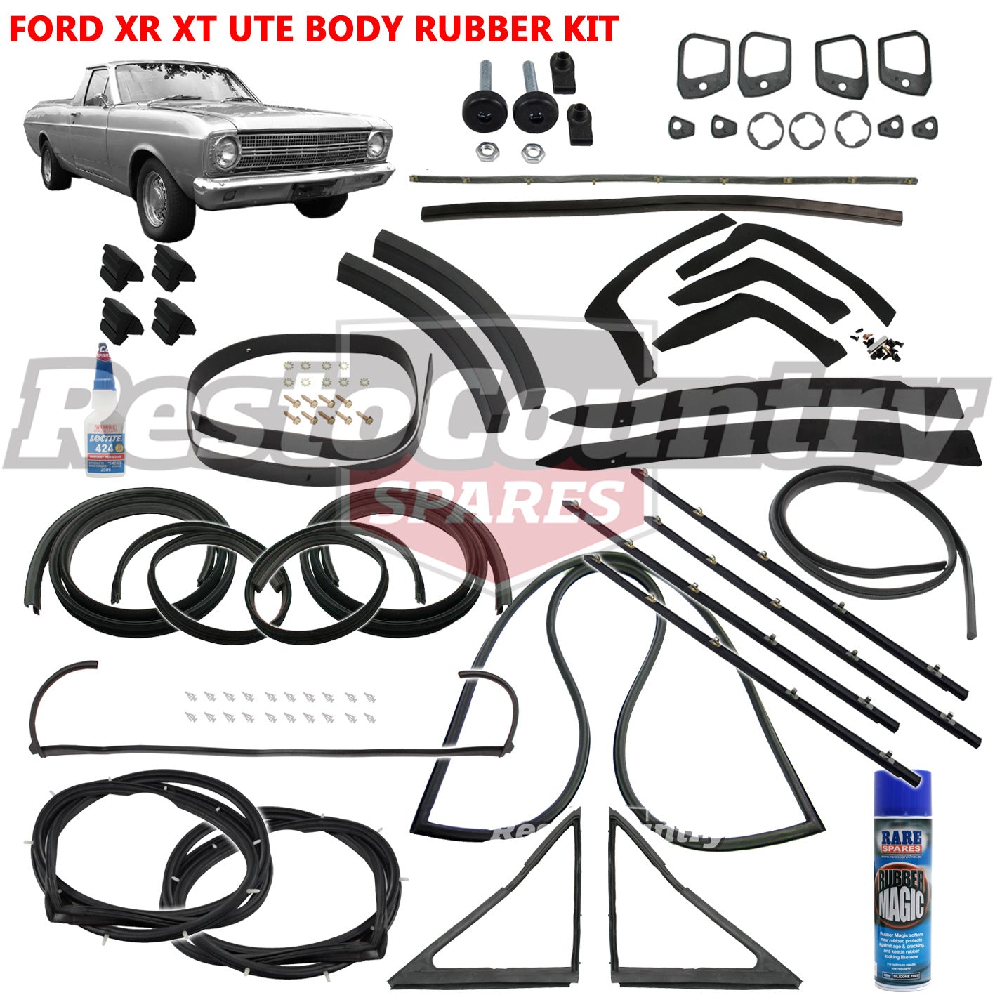 Ford Complete Body Rubber Kit XR XT UTE - kzXR1-a